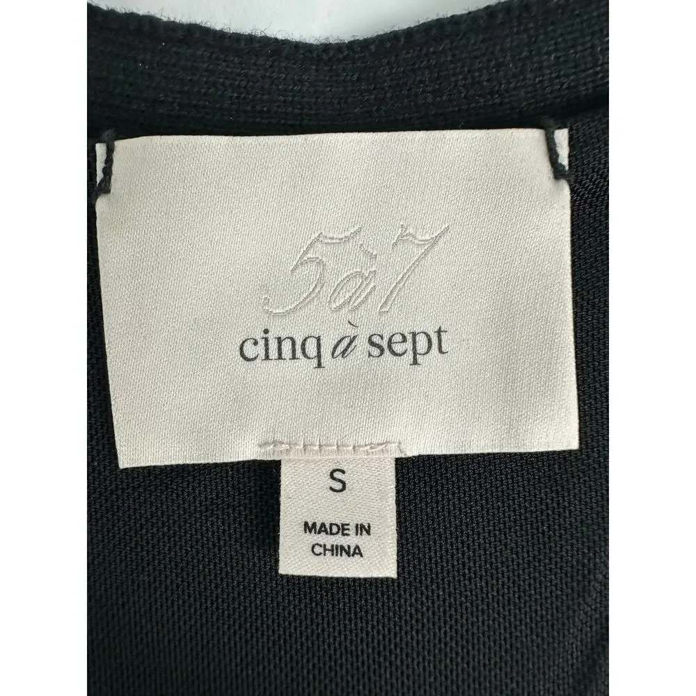 Cinq a Sept Nancy Sequin Cropped Cardigan Sweater Black Party Luxury Glam Small - Picture 5 of 9